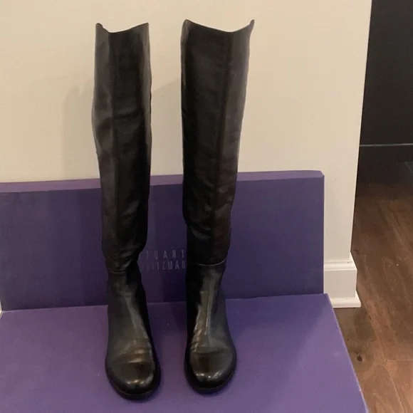 Stuart Weitzman 50 50 black Napa Leather over the Knee Boots - Picture 2 of 5